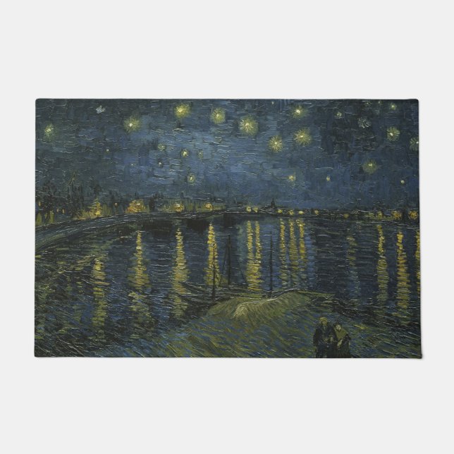Tapete Starry Night Over the Rhône, pintura a óleo Van Go (Frente)