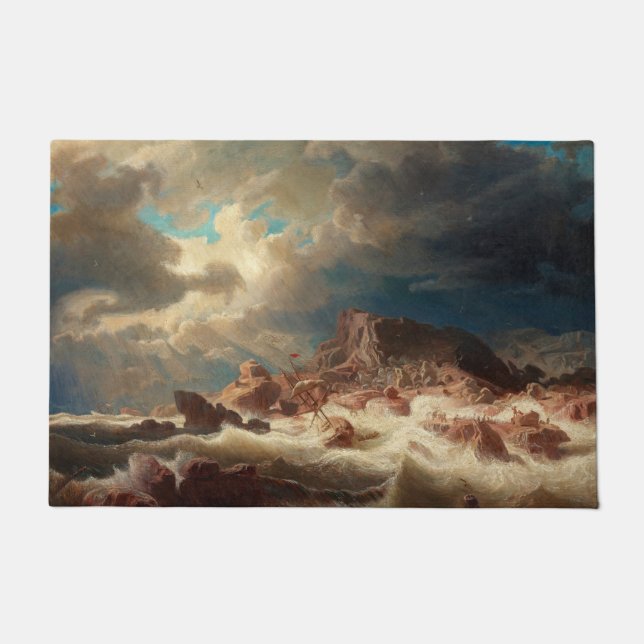Tapete Stormy Sea com um naufrágio (por Marcus Larson) (Frente)