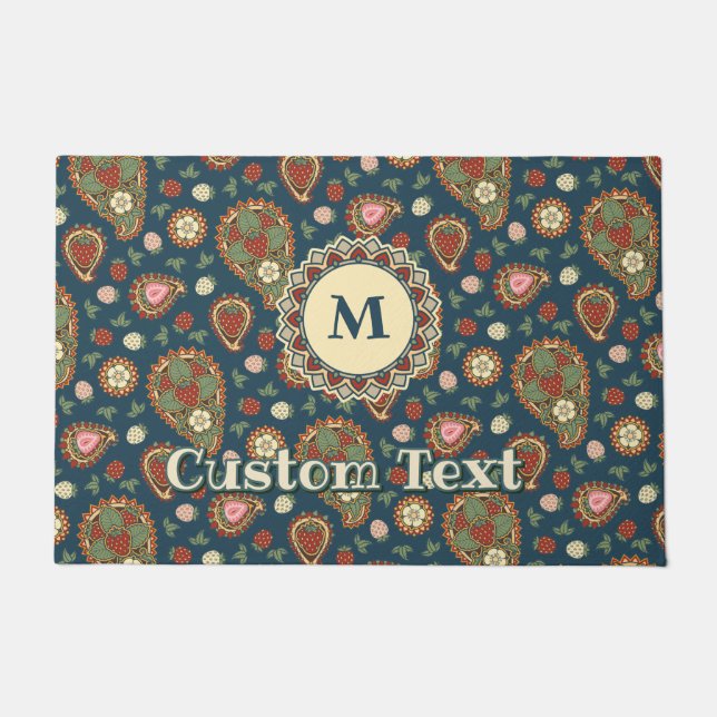 Tapete Strawberry Paisley Pattern Doormat (Frente)