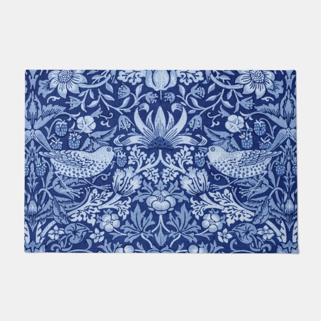 Tapete Strawberry Thef Blue Monotone, William Morris (Frente)