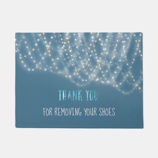 Tapete StringLights Obrigado Por Remover Seus Calçados (Frente)