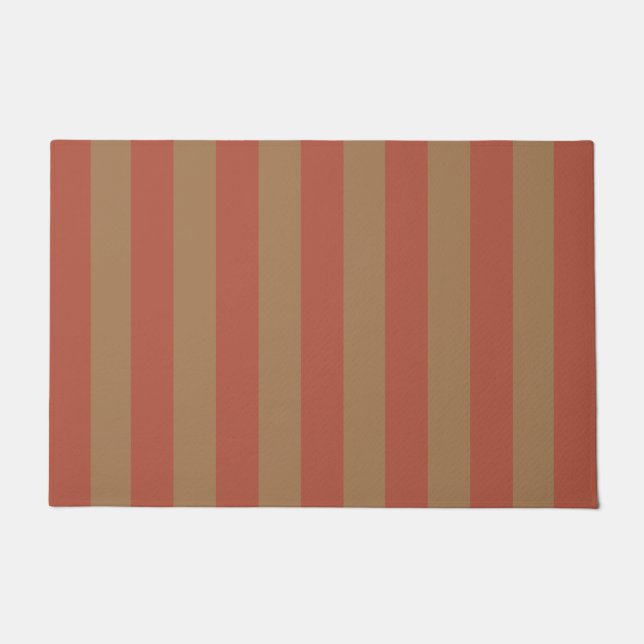 Tapete Stripes Verticais Espessas Terracotta Brown Stripe (Frente)