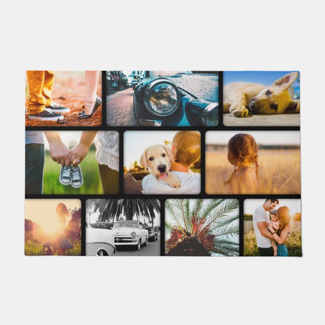 Tapete Suas fotos colagem de porta preta (Frente)