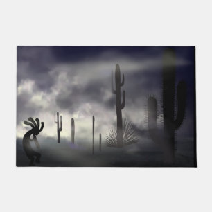 Tapete Sudoeste do Deserto de Foggy Kokopelli Halloween