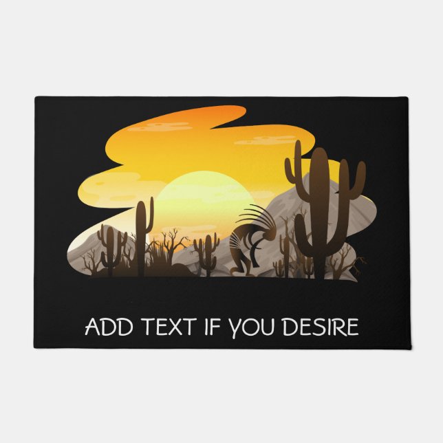 Tapete Sudoeste Flute Playing Kokopelli Doormat (Frente)