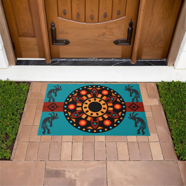 Tapete Sun Pattern Southwest Kokopelli Doormat (Ar livre)