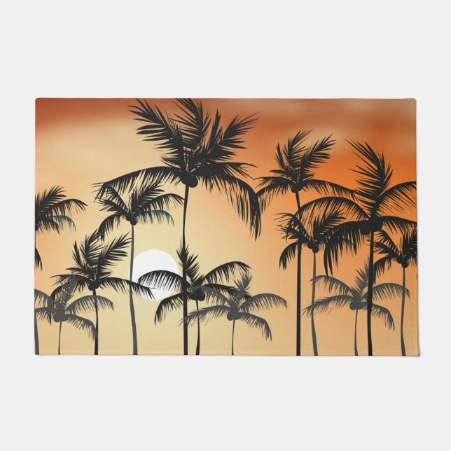 Tapete Sunset Palm Trees Beach Summer (Frente)