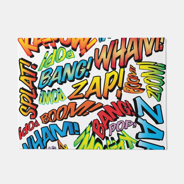 Tapete Super-herói de Pop de Arte Retrópica Divertida (Frente)