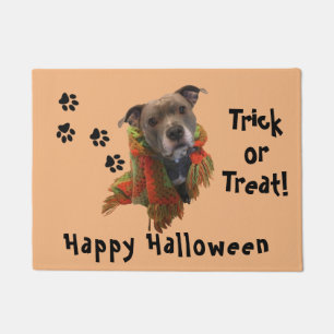 Tapete Super-herói Halloween Pitbull Door Mat