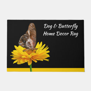 Tapete Surreal Fantasy Flor Cachorro Asas de Borboleta