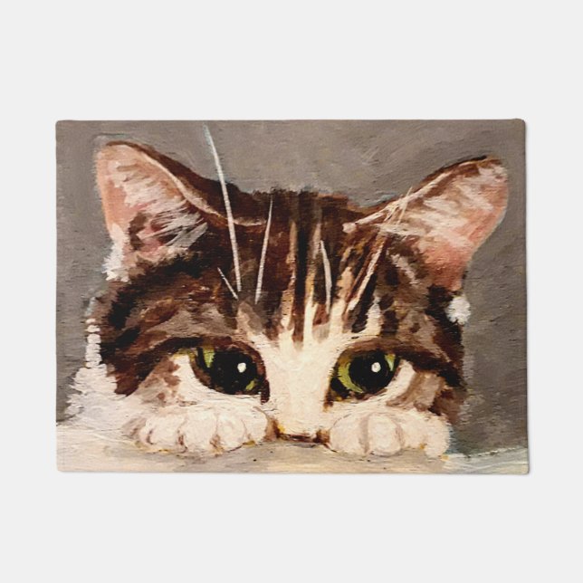 Tapete Tabby Kitten Tímido e Curioso (Frente)