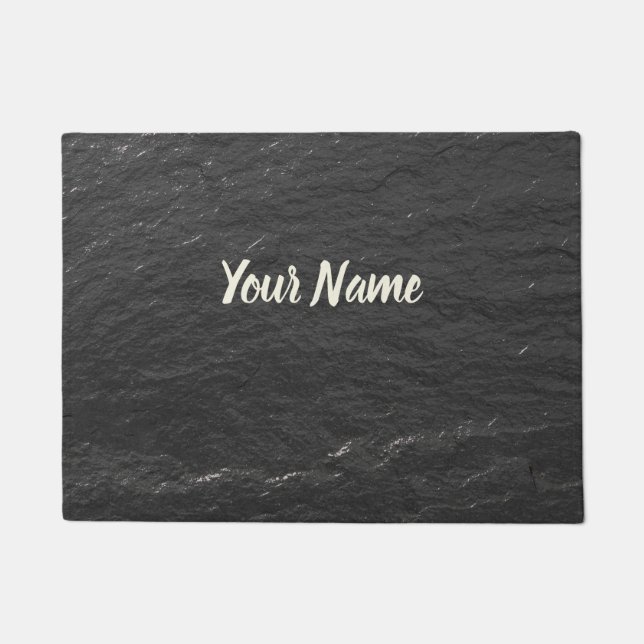 Tapete Tabuleiro com brilho Fundo Textura preta de xisto (Frente)