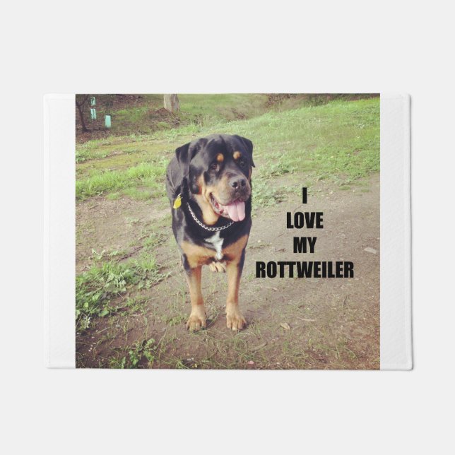 Tapete tan do PIC de w do amor do rottweiler (Frente)