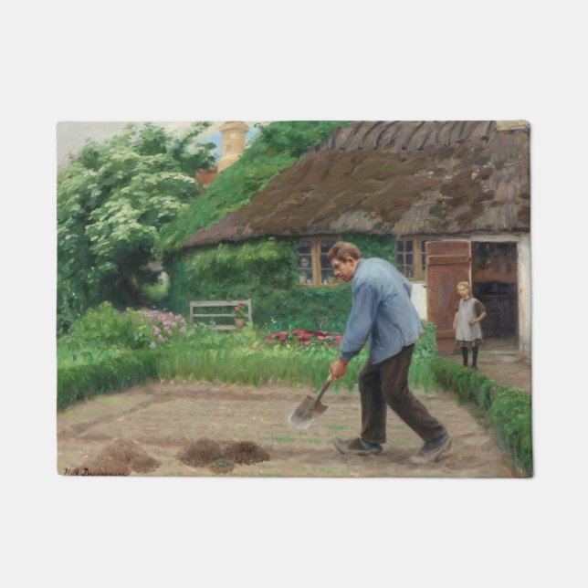 Tapete Tarde do trabalho no jardim (por H.A. Brendekilde) (Frente)