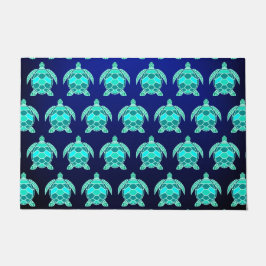 Tapete Tartaruga Bonito azul verde-azul simples