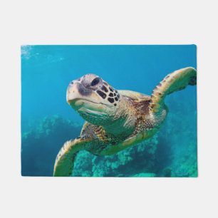 Tapete Tartaruga de mar verde que nada sobre o recife de