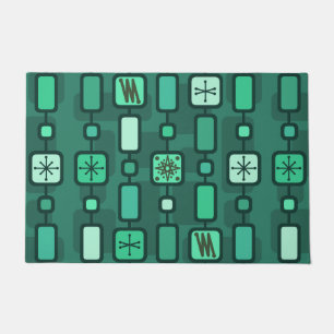 Tapete Teal de Arte Geométrica Retroatômica