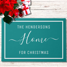 Tapete Teal Personalizado da Família Natal