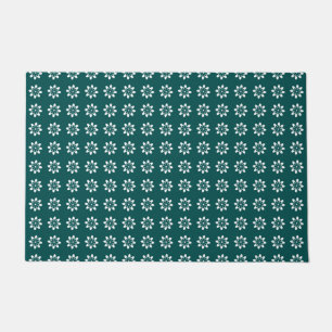 Tapete Teal Profundo da Retrora da Flor Mínima