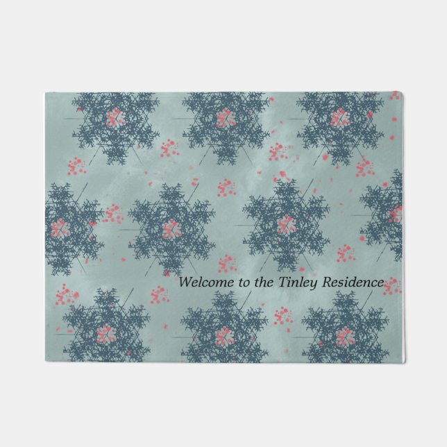 Tapete Teal Rough Snowflake Design (Frente)
