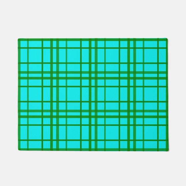 Tapete Teal Turquoise Tartan Xadrez (Frente)