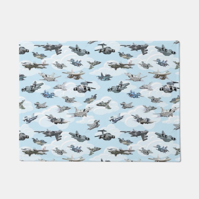 Tapete Tecido do padrão dos aviões de combate (Frente)