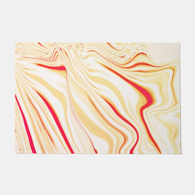 Tapete Tecido ondulado com tons beges claros, curva rosa  (Frente)