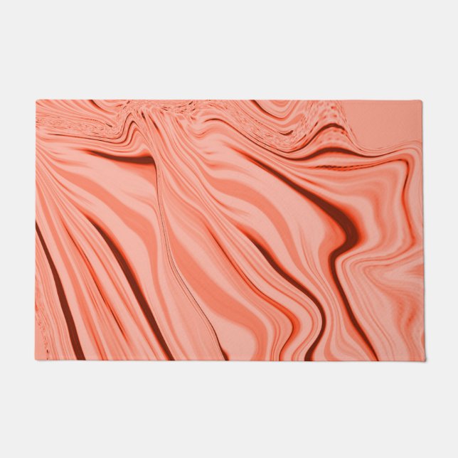 Tapete Tecido ondulado com tons leves de salmão, curva ve (Frente)