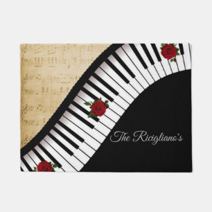 Tapete Teclas Piano Personalizadas com Porta Rosa