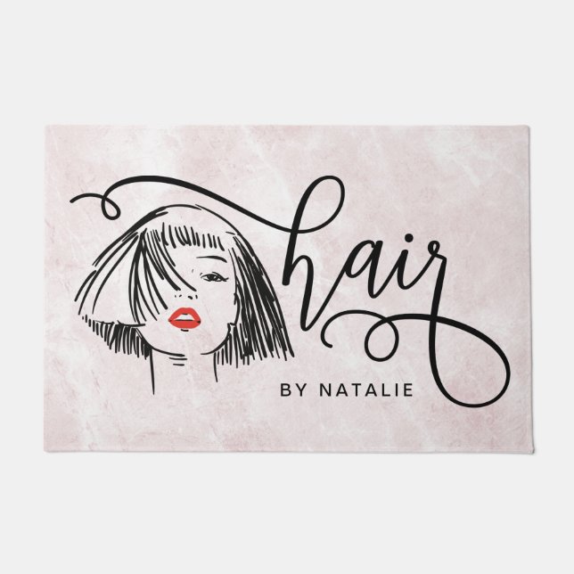 Tapete Tendência - Chic Pink Marble Hair (Frente)