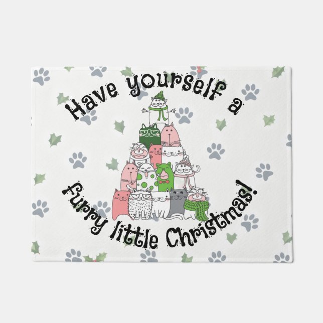 Tapete Tenha um pequeno Natal peludo (Frente)