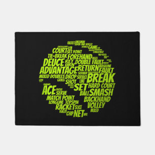 Tapete Tênis - Termos do Tênis Player Reproduzindo a esfe