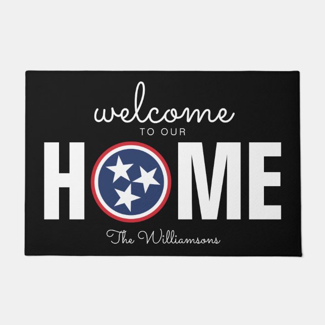 Tapete Tennessee Welcome Home Red White - Porta do Sinali (Frente)