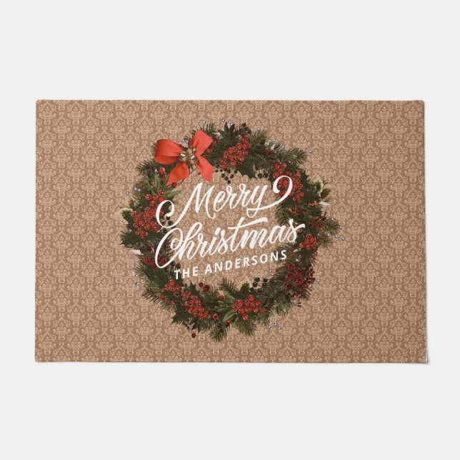 Tapete Terra de Natal Personalizada Elegante | Porta (Frente)