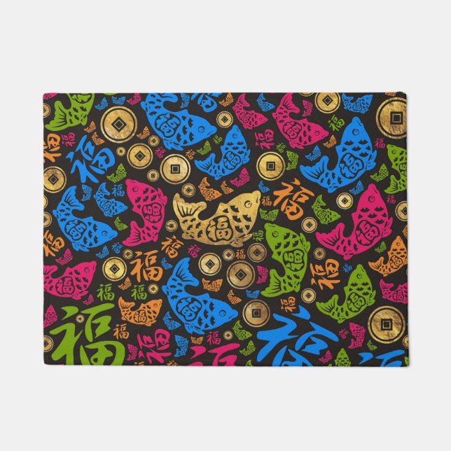 Tapete Teste padrão afortunado chinês #2 dos símbolos (Frente)