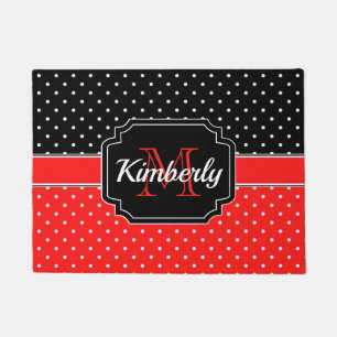 Tapete Teste padrão de pontos preto & vermelho