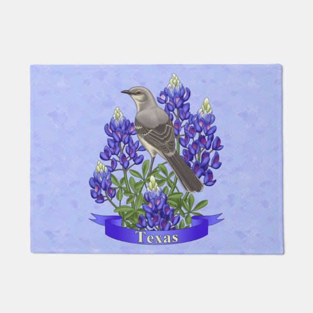 Tapete Texas State Mockingbird & Bluebonnet Flower (Frente)