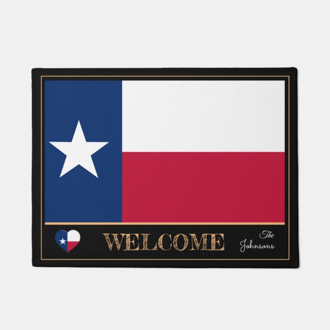 Tapete Texas & Texas Flag house mat /sport EUA (Frente)