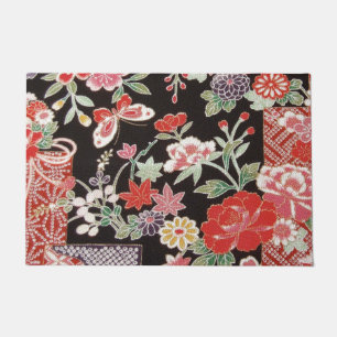 Tapete Têxtil KIMONO Japonês, Padrão Floral