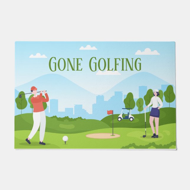 Tapete texto adicionado aos amantes do golfe (Frente)