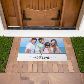 Tapete Texto de Boas-vindas com Foto da Família, Branco