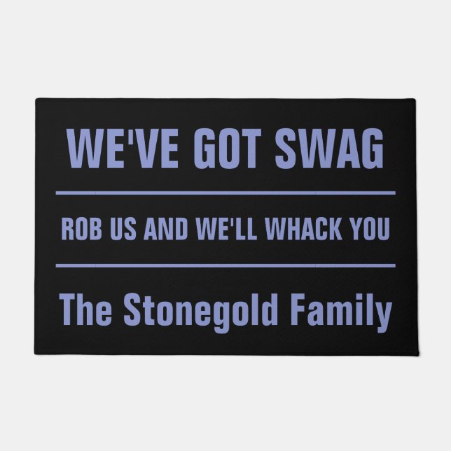 Tapete Texto Personalizado Engraçado Portátil Mafia Swag (Frente)