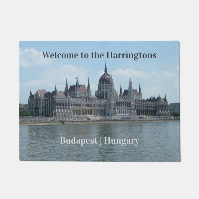 Tapete Texto personalizado porta Budapest (Frente)