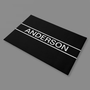 Tapete Texto personalizável Preto e Branco Moderno Neg