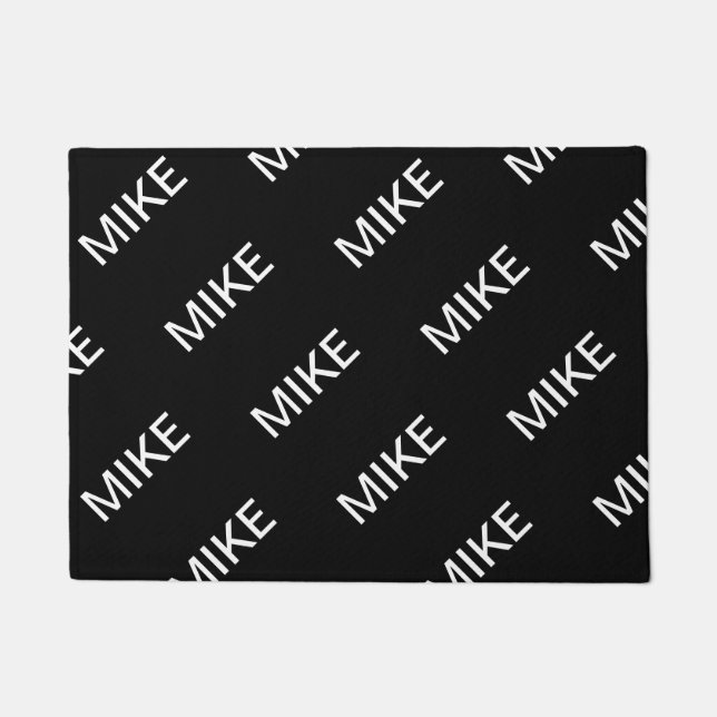 Tapete Texto personalizável | Preto e Branco Moderno Negr (Frente)