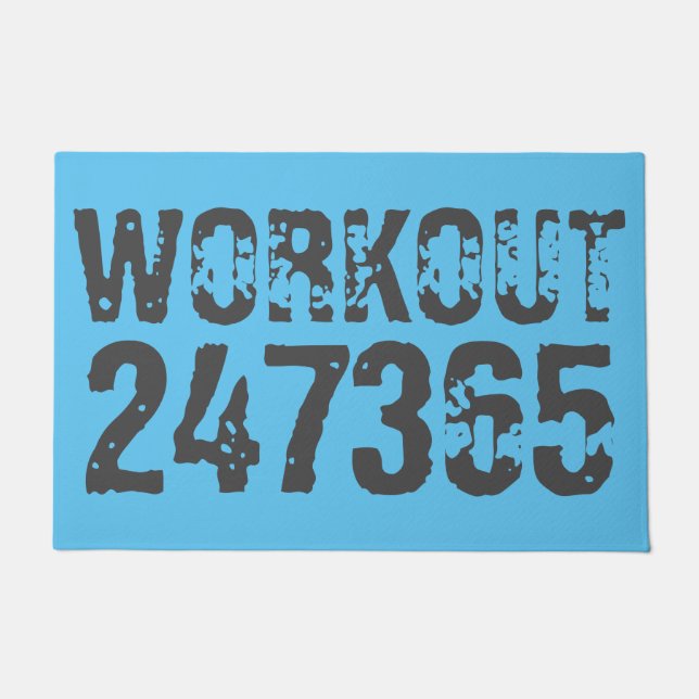 Tapete Texto vestido e arranhado Workout 247365 azul (Frente)