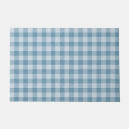 Tapete Textura de Linho Xadrez Búfalo Gingham Azul em Pó