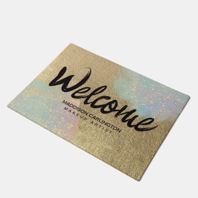 Tapete Textura Luminosa Dourada E Iridescente (Inclinado)