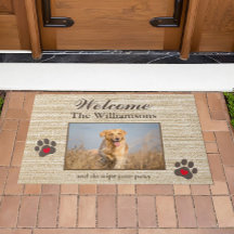 Textura personalizada de burlap com foto de cachor
