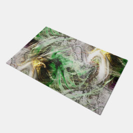 Tapete Textura russa sob tinta verde e amarela flutuante